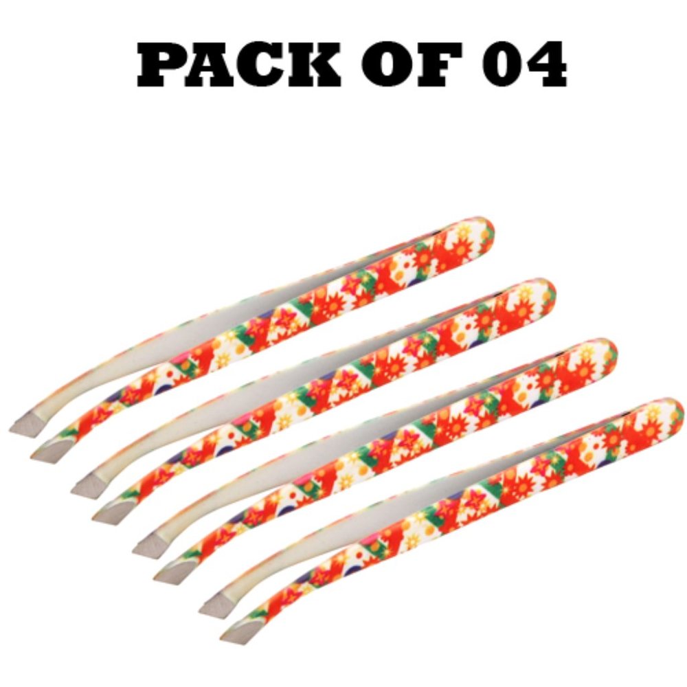 Forgica Professional Stainless Steel Paper Coated Tweezers Pack of 04